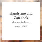 ハンサムで缶調理師名主シェフ日付を追加 ウィンドウサイン (シート2)