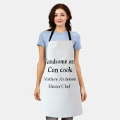 ハンサムで缶調理師名主シェフ日付を追加 エプロン (着用した状態)