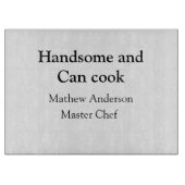 ハンサムで缶調理師名主シェフ日付を追加 カッティングボード (正面)