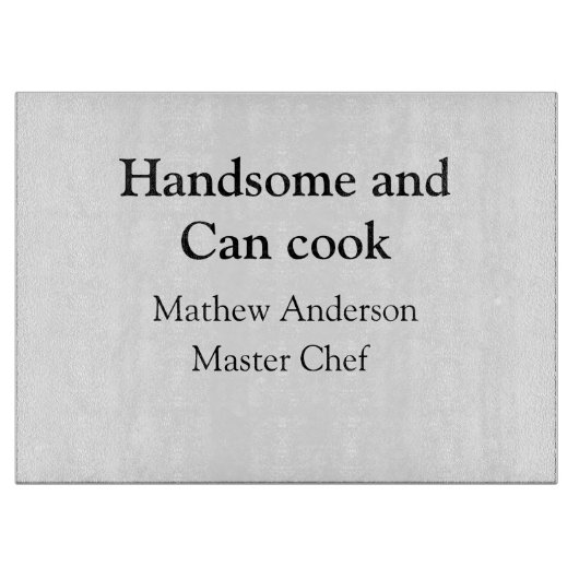 ハンサムで缶調理師名主シェフ日付を追加 カッティングボード (正面)