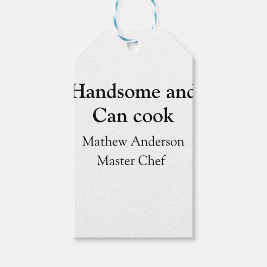 ハンサムで缶調理師名主シェフ日付を追加 ギフトタグ (正面)