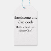 ハンサムで缶調理師名主シェフ日付を追加 ギフトタグ (裏面)
