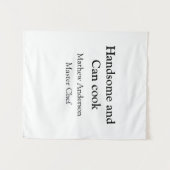 ハンサムで缶調理師名主シェフ日付を追加 タペストリー (正面(横))