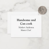 ハンサムで缶調理師名主シェフ日付を追加 ノートカード (正面/裏面インサイチュ)