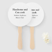 ハンサムで缶調理師名主シェフ日付を追加 ハンドファン (正面&裏面)