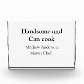 ハンサムで缶調理師名主シェフ日付を追加 フォトブロック (正面)