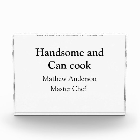 ハンサムで缶調理師名主シェフ日付を追加 フォトブロック (正面)