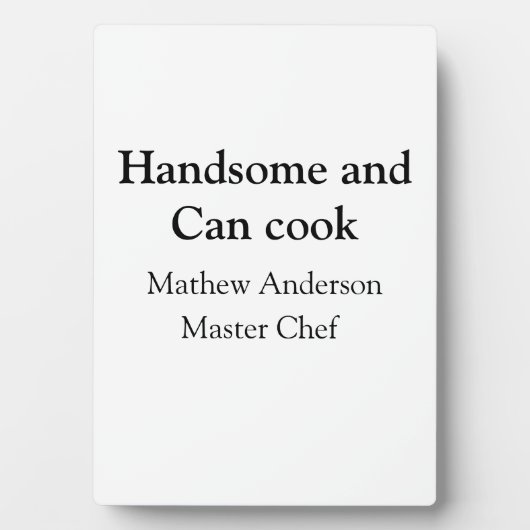 ハンサムで缶調理師名主シェフ日付を追加 フォトプラーク (正面)