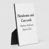 ハンサムで缶調理師名主シェフ日付を追加 フォトプラーク (側面)