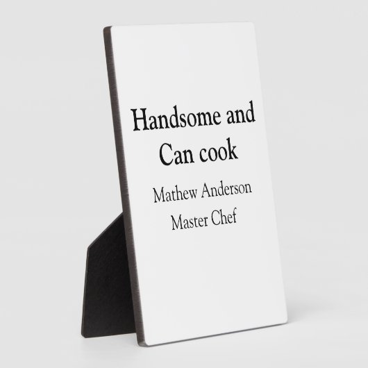 ハンサムで缶調理師名主シェフ日付を追加 フォトプラーク (側面)