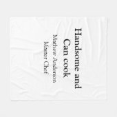 ハンサムで缶調理師名主シェフ日付を追加 フリースブランケット (正面(横))