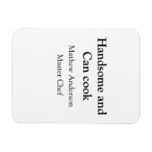 ハンサムで缶調理師名主シェフ日付を追加 マグネット (横)