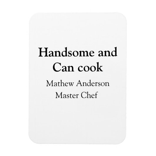ハンサムで缶調理師名主シェフ日付を追加 マグネット (縦)