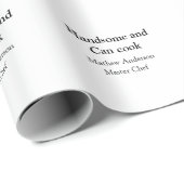 ハンサムで缶調理師名主シェフ日付を追加 ラッピングペーパー (ロールコーナー)