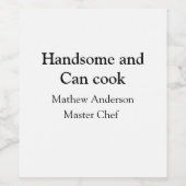 ハンサムで缶調理師名主シェフ日付を追加 ワインラベル (シングルラベル)