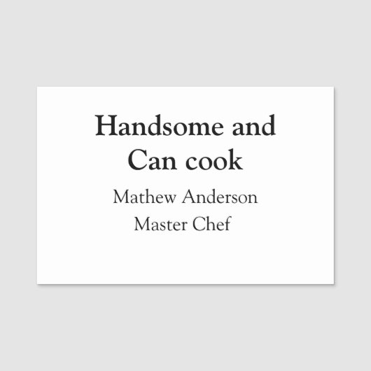 ハンサムで缶調理師名主シェフ日付を追加 名札 (正面)
