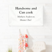 ハンサムで缶調理師名主シェフ日付を追加 横断幕 (インサイチュ)