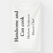 ハンサムで缶調理師名主シェフ日付を追加 横断幕 (縦)