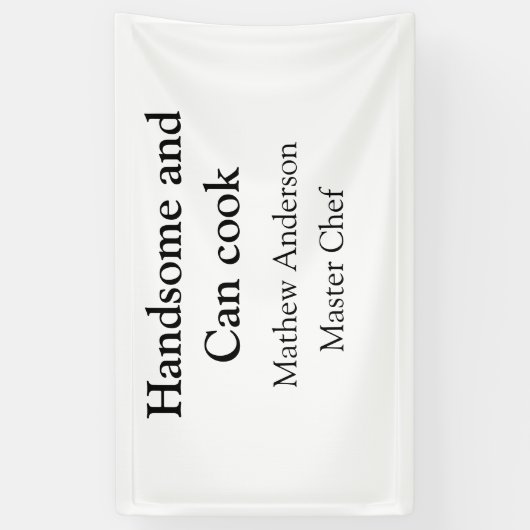 ハンサムで缶調理師名主シェフ日付を追加 横断幕 (縦)
