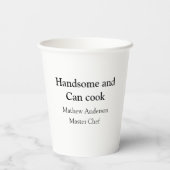 ハンサムで缶調理師名主シェフ日付を追加 紙コップ (裏面)