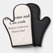 ハンサムで缶調理師名主シェフ日付を追加 鍋つかみ (正面/裏面)