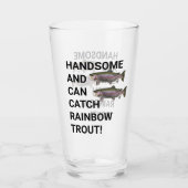 ハンサムとキャンレインボーマス魚釣り タンブラーグラス (正面)
