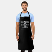ハンサムとキャン調理師名前をカスタムするブラック エプロン (着用した状態)