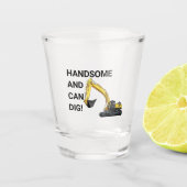 ハンサムと缶掘削機建築 おもしろい ショットグラス (正面)