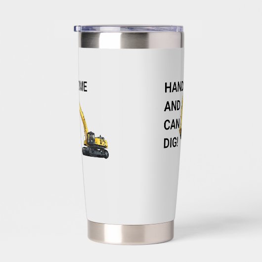 ハンサムと缶掘削機建築 おもしろい 保温保冷タンブラー (右面)