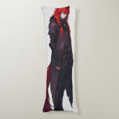 ハンサムなアニメレッドウルフ ボディピロー (正面縦)