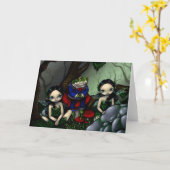 「ハンサムなカエル」グリーティングカード カード (黄色い花)