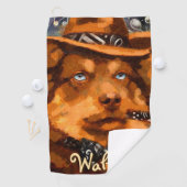 ハンサムなギャング犬と青い目パーソナライズされた ゴルフタオル (インサイチュ)