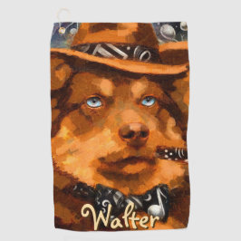 ハンサムなギャング犬と青い目パーソナライズされた ゴルフタオル