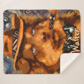 ハンサムなギャング犬と青い目パーソナライズされた シェルパブランケット (正面(横))