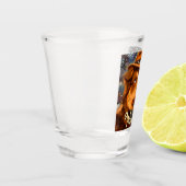 ハンサムなギャング犬と青い目パーソナライズされた ショットグラス (左)