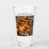 ハンサムなギャング犬と青い目パーソナライズされた タンブラーグラス (裏面)