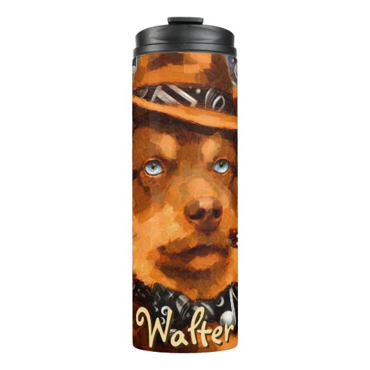 ハンサムなギャング犬と青い目パーソナライズされた タンブラー (正面)