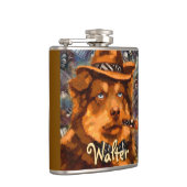ハンサムなギャング犬と青い目パーソナライズされた フラスク (右)