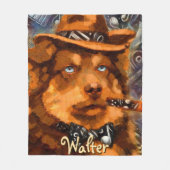 ハンサムなギャング犬と青い目パーソナライズされた フリースブランケット (正面)