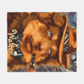 ハンサムなギャング犬と青い目パーソナライズされた フリースブランケット (正面(横))