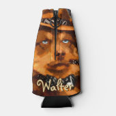 ハンサムなギャング犬と青い目パーソナライズされた ボトルクーラー (裏面)