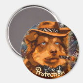 ハンサムなギャング犬と青い目パーソナライズされた マグネット (正面/裏面)