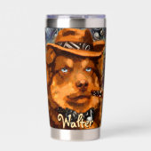 ハンサムなギャング犬と青い目パーソナライズされた 保温保冷タンブラー (正面)