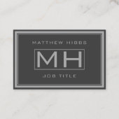 ハンサムなグレーとダークグレーのプロフェッショナル（情報バック） 名刺 (正面)