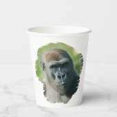 ハンサムなゴリラブラックバック 紙コップ (裏面)