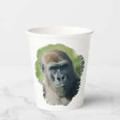 ハンサムなゴリラブラックバック 紙コップ (正面)