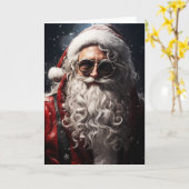 ハンサムなサンタポートレート カード (黄色い花)