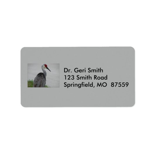 ハンサムなサンドヒルクレーン ラベル (正面)