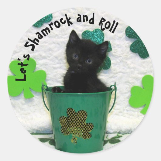 ハンサムなジャックthe Irish Cat - St. Patrick's Day ラウンドシール (正面)