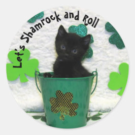 ハンサムなジャックthe Irish Cat - St. Patrick's Day ラウンドシール